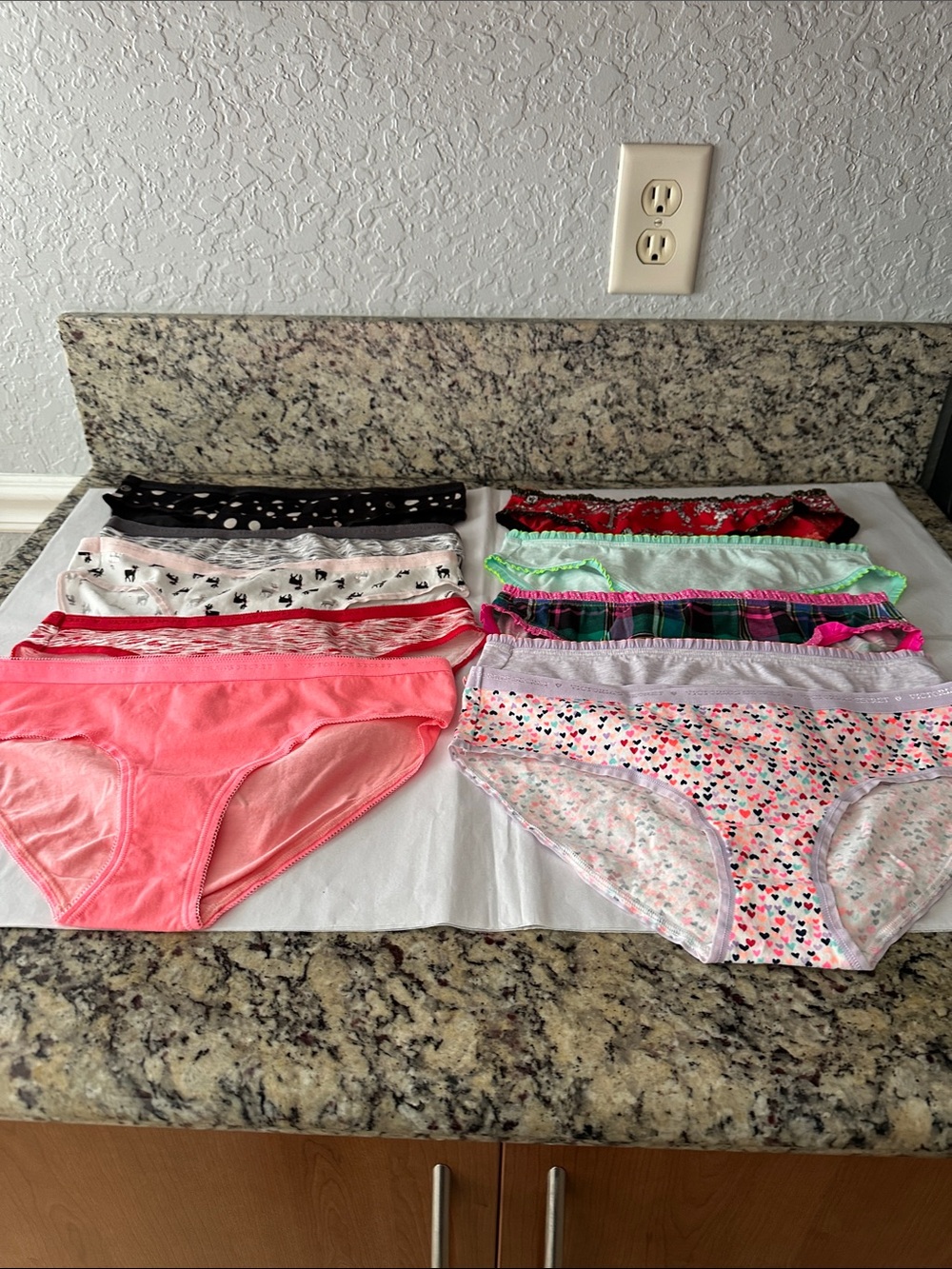 Womens Cotton Bikini Underwear Pack - Pink, Coral & Patterned